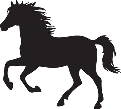 Horse silhouette image with white background vector