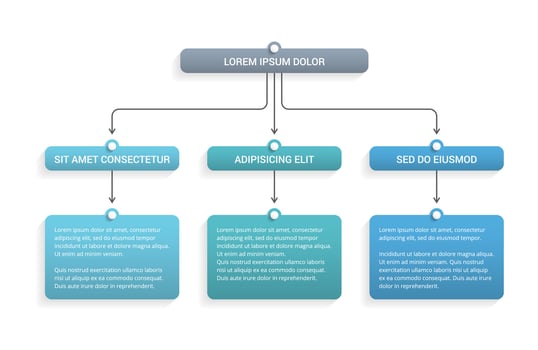 Flowchart with 3 levels vector