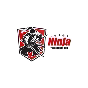 Ninja mascot logo template, Creative Ninja logo design concepts. illustration vector