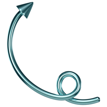 3D Long Curved Arrow png