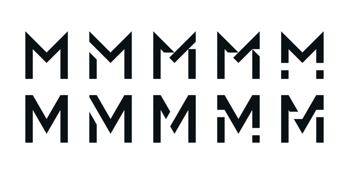 Logo collection, abstract letter M logo design. Icons for business of minimalist, elegant, simple. Premium vector