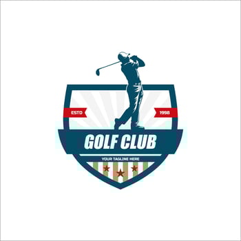 golf logo template, golfer design vector
