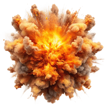 Explosion Cloud isolated on white background png