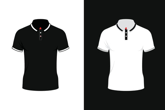 Black Color Men Polo T shirt Mockup vector