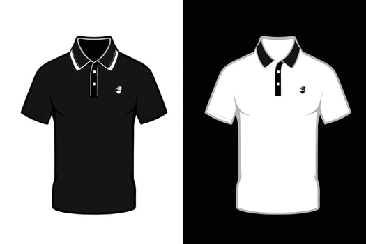 Black Color Men Polo T shirt Mockup vector