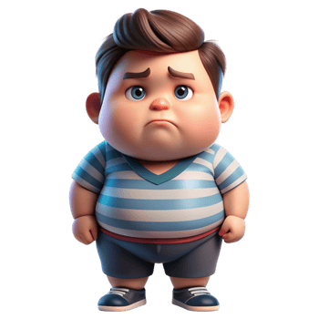 aigenerated chubby cute little boy showing a bored png