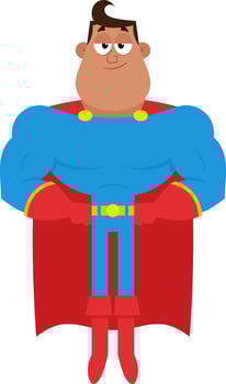 African American Super Hero Cartoon Character Flying vector