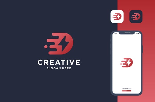 letter d electric logo design inspiration vector