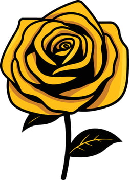A simple yet elegant illustration of a yellow rose, perfect for adding a touch of romance and beauty to your designs vector