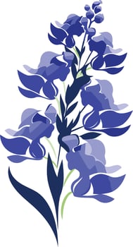 Elegant blue floral illustration perfect for invitations, branding, or website design vector