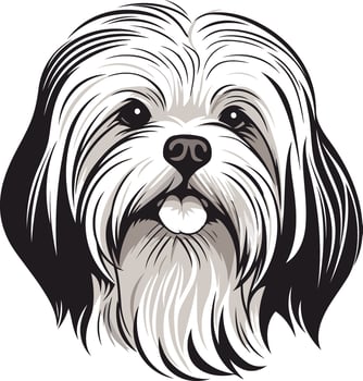 Cute and friendly illustration of a shih tzu dog, perfect for pet related designs, logos, and branding vector