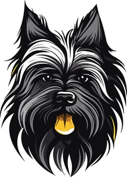 A cute cairn terrier dog with a playful expression vector