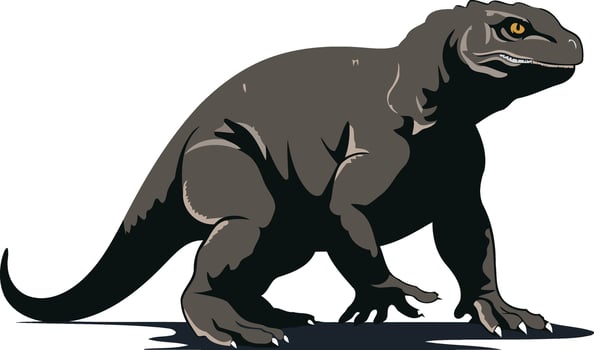 Illustration of a Gray Dinosaur vector