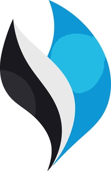Abstract logo with blue, black, and white colors, symbolizing growth, technology, or energy vector