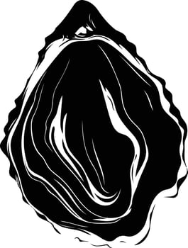 Black and White Illustration of an Oyster Shell vector
