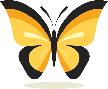 Simple and charming yellow butterfly illustration perfect for children's books, websites, and branding vector