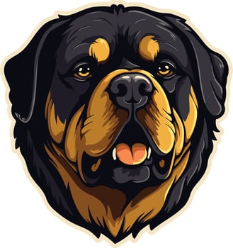 A detailed illustration of a rottweiler s head, showcasing its powerful and loyal nature vector