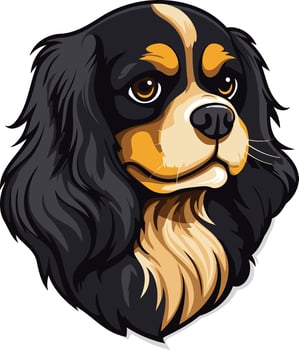 A charming cartoon illustration of a cavalier king charles spaniel, perfect for pet lovers and dog breed enthusiasts vector