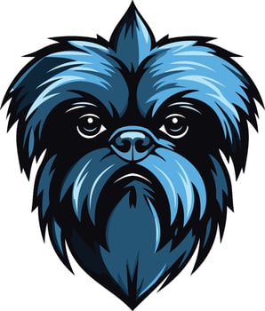 A blue dog head with a long beard vector