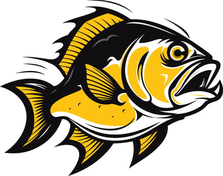 Bold and stylized fish illustration, perfect for logos, sports mascots, or fishing themed designs vector