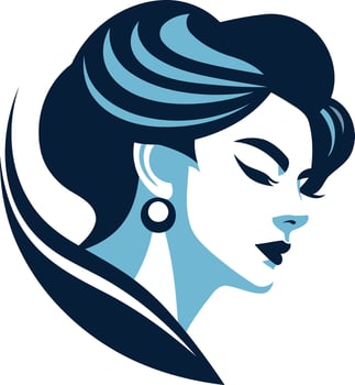 A woman with blue hair and earrings vector