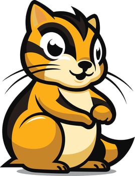 A cartoon chipmunk sitting on its hind legs vector