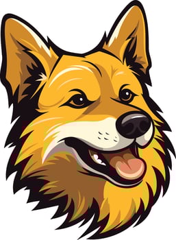 A friendly and playful cartoon dog head with a big smile, perfect for logos, branding, and pet related designs vector