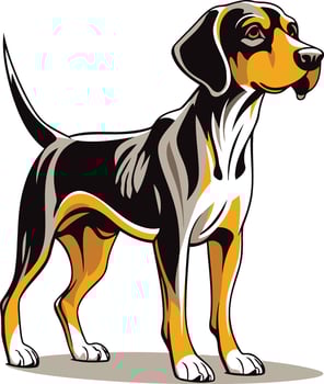 A sleek and stylish illustration of a hunting dog, perfect for branding, pet related designs, or outdoor activities vector