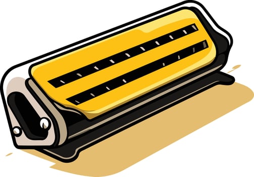 A cartoon illustration of a yellow and black electric razor vector