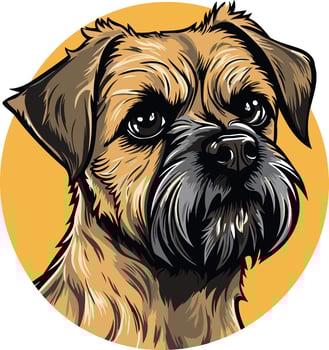 Adorable cartoon illustration of a border terrier, perfect for dog lovers, pet owners, and anyone who appreciates cute animal designs vector