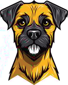 A cute and playful illustration of a border terrier dog, perfect for branding, pet products, or dog related designs vector
