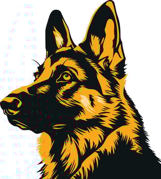 A german shepherd dog is shown in this illustration vector