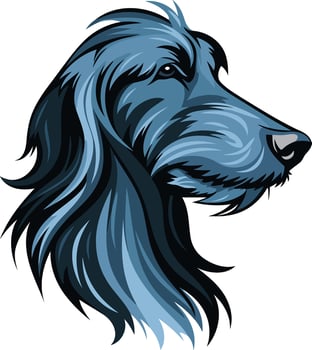 Stylized illustration of a dog's head, perfect for pet related designs, logos, and branding vector