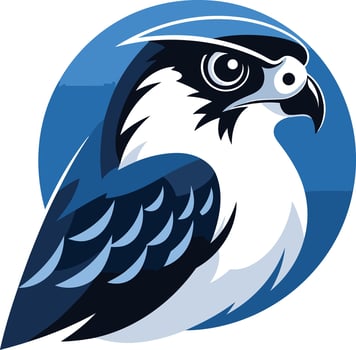 Powerful falcon logo with a fierce expression, perfect for a sports team, brand or business vector