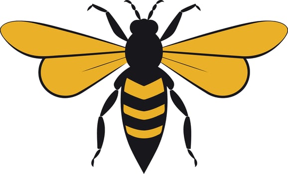 Simple and iconic illustration of a honeybee, perfect for branding, logos, or educational materials vector