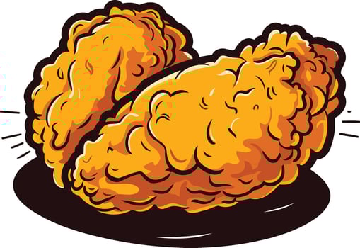 Delicious fried chicken illustration, perfect for food blogs, restaurant menus, and social media posts vector