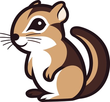 A cartoon chipmunk sitting on its hind legs vector