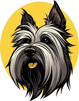 Cute cartoon illustration of a cairn terrier dog vector