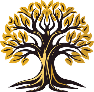 A stylized tree with a strong trunk and spreading branches, perfect for representing growth, strength, or family vector