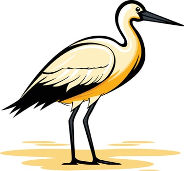 A cartoon bird standing on the ground vector