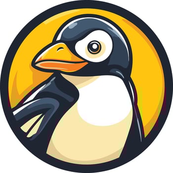 A penguin in a round logo vector