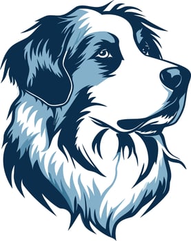 A stylish and simple silhouette of a dog's head, perfect for pet related branding, logos, and designs vector