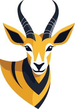 A stylized illustration of an antelope's head, perfect for branding, logos, and wildlife themed designs vector