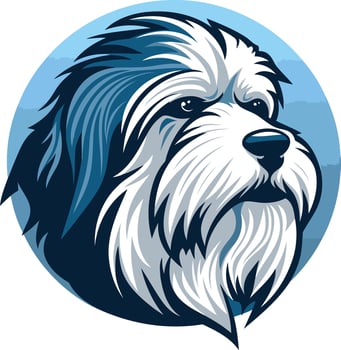 A bold and stylish illustration of a havanese dog's head, perfect for pet lovers, dog groomers, or businesses looking for a friendly mascot vector