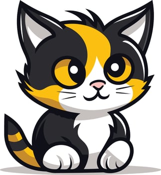 A cartoon cat with yellow and black stripes vector