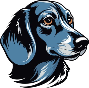 A blue dog head with a black muzzle vector
