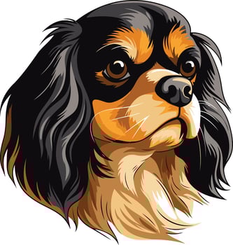 A charming illustration of a cavalier king charles spaniel, featuring its expressive eyes and endearing features vector