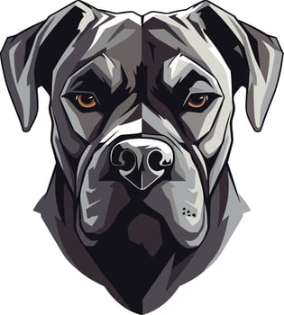 A striking illustration of a powerful black dog s head, perfect for designs needing a bold and assertive look vector