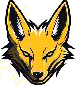 Bold and fierce, this golden fox head logo is perfect for a sports team, gaming clan, or any brand looking for a powerful mascot vector