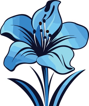 A vibrant blue lily flower with intricate details, perfect for adding a touch of elegance and nature to your designs vector
